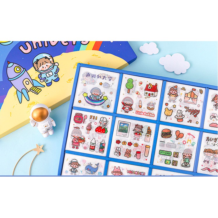 1 Tấm Sticker Mini Đa Phong Cách Thế Giới Quanh Ta Universe Trang Trí Sổ Bullet Journal theboiofficial