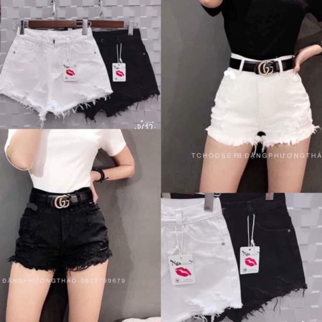 [Mã FAMAYWA giảm 10K đơn 50K] Quần đùi bò trắng đen DHO0321 | BigBuy360 - bigbuy360.vn