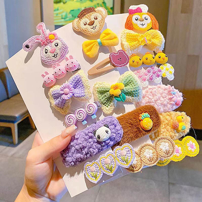 Set 5 Kẹp Tóc Hình Hoạt Hình Dễ Thương Cho Bé Gái