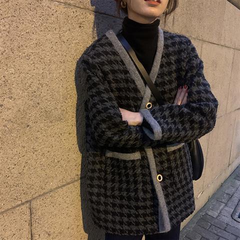 Áo khoác cardigan dáng rộng dày dặn thời trang thu đông dành cho nữ