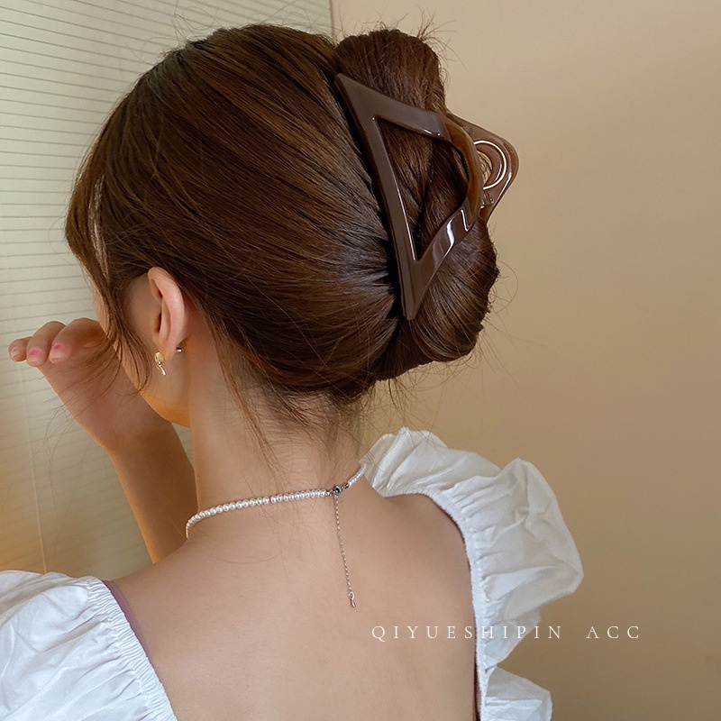 Kẹp Tóc Acrylic Họa Tiết Hình Học Đơn Giản Thời Trang Hàn Quốc