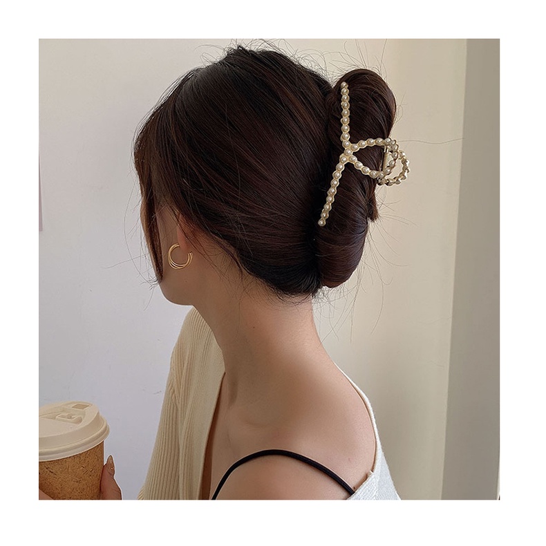 Kẹp Tóc Đính Đá Ngọc Trai Giả 2023 Sang Trọng Cho Nữ