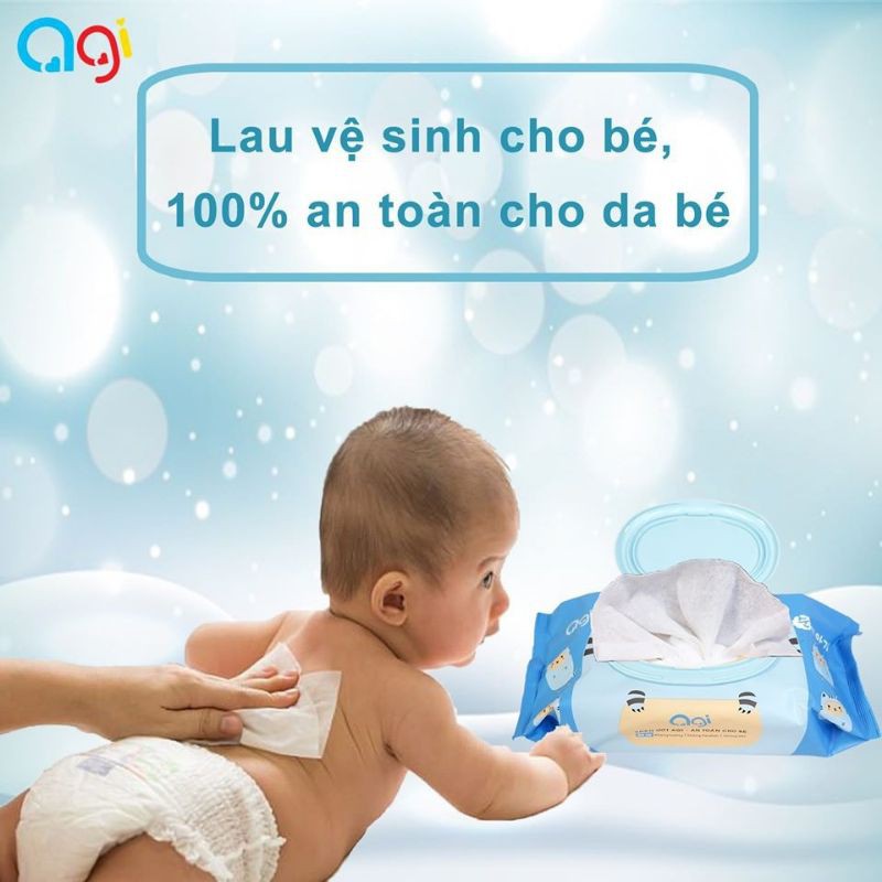 Gói 100 tờ khăn ướt AGI 100 tờ không mùi / an toàn cho bé