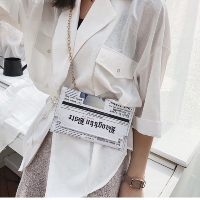 [Deal sốc độc quyền] Túi đeo chéo hình tờ tạp chí siêu mềm nhẹ phong cách Ulzzang Hàn Quốc 2020
