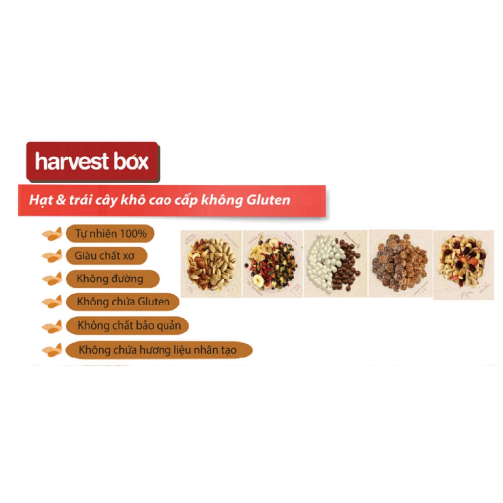 [Gói 45g – X. DƯƠNG] HẠT KHÔ TRÁI CÂY HỖN HỢP GIÀU NĂNG LƯỢNG [Australia] HARVEST BOX Power Mix Dried Fruit
