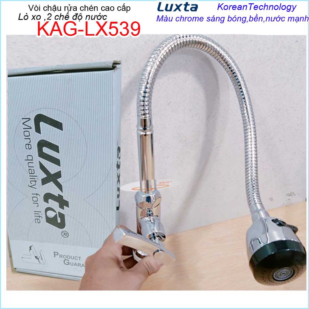 Vòi chậu rửa chén bát lạnh Luxta KAG-LX539, Vòi chậu lạnh lò xo ống mềm nước mạnh sử dụng tốt