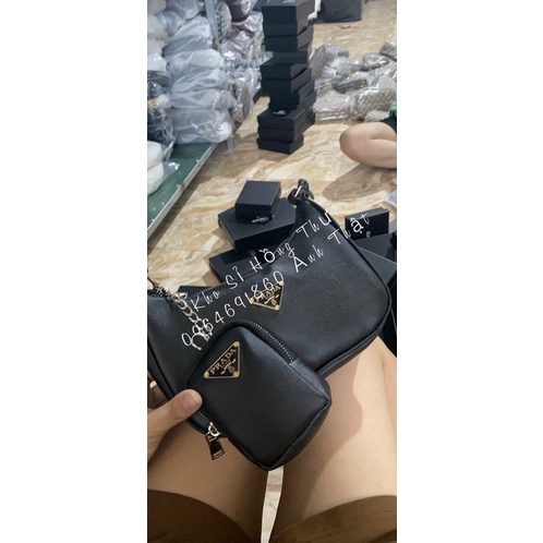 Túi Xách Nữ Đeo Chéo Pra da tặng kèm túi mini❣️Freeship❣️Set 2 chi tiết
