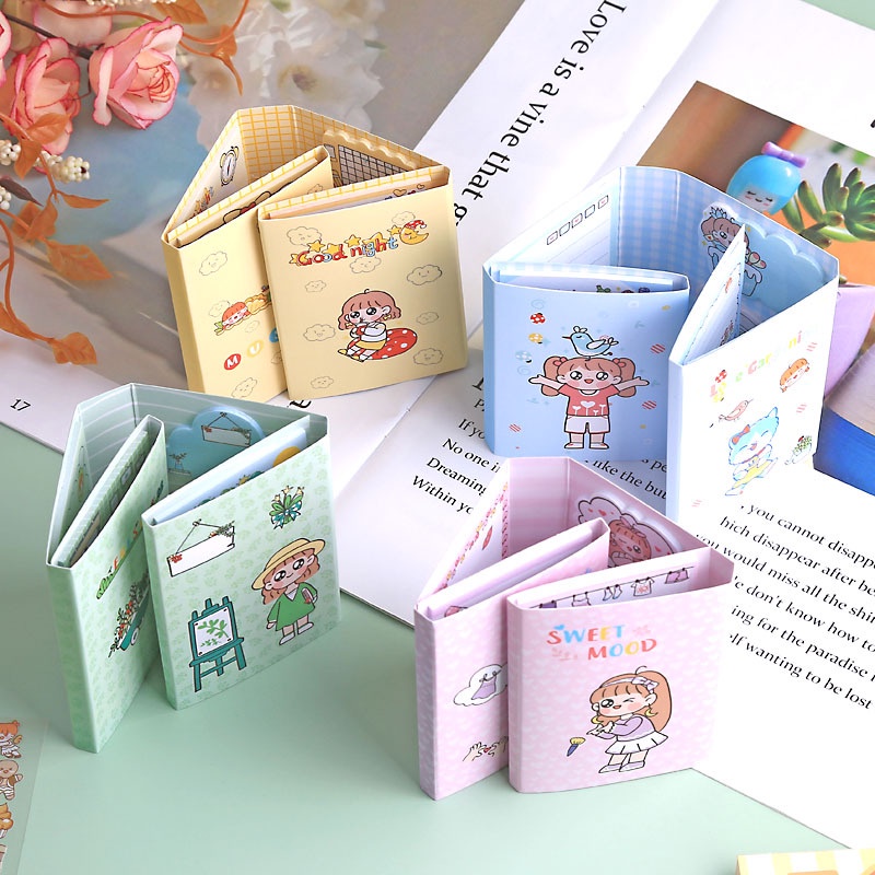 Set 7 tập giấy nhớ, giấy ghi chú ngộ nghĩnh, sắc màu