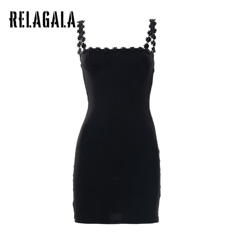 Relagala Phụ Nữ Váy Ren Hai Dây Mỏng Vừa Vặn