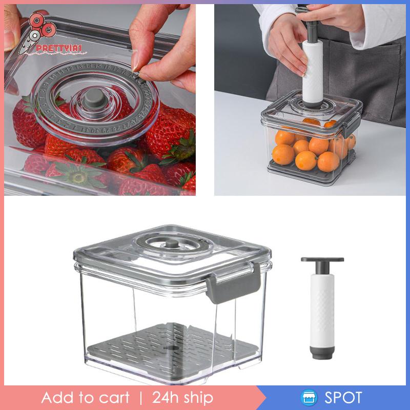 1 [Prettyia1] Hộp Nhựa Hút Chân Không Đựng Thực Phẩm Hình Chữ Nhật