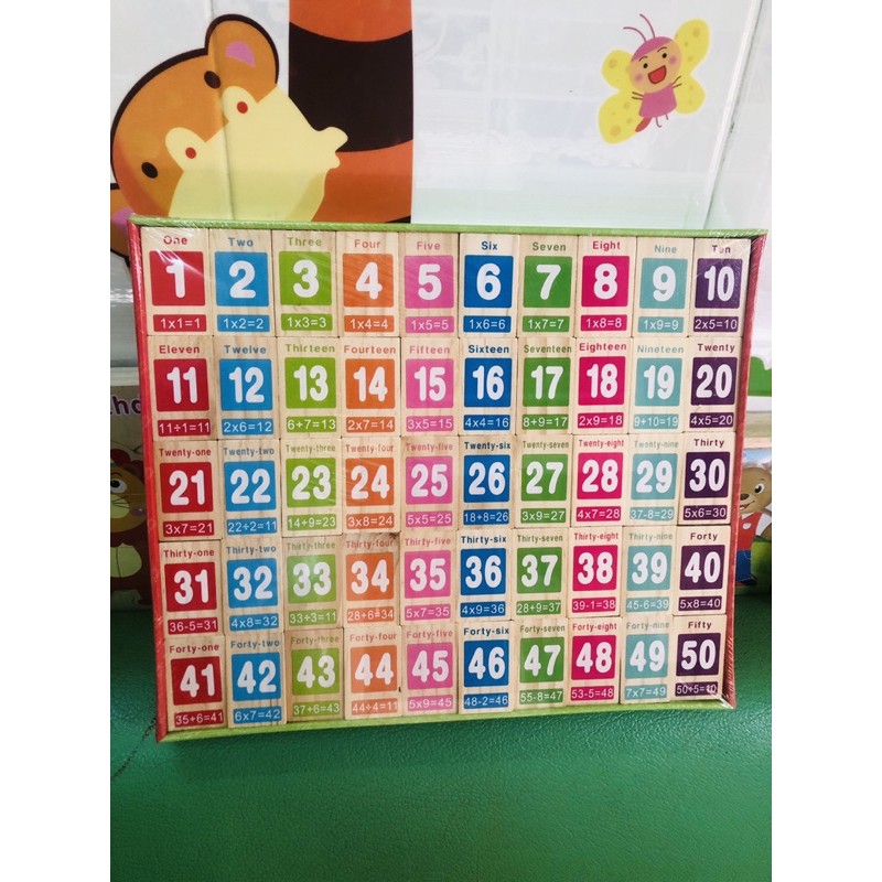 Trò xếp hiệu ứng Domino 100 số đếm và phép toán | Đồ chơi gỗ giáo dục cho bé