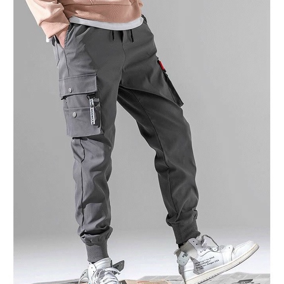 Quần jogger nam bo chân màu xám không rách gối chất kaki , quần baggy nam nhiều mẫu mới