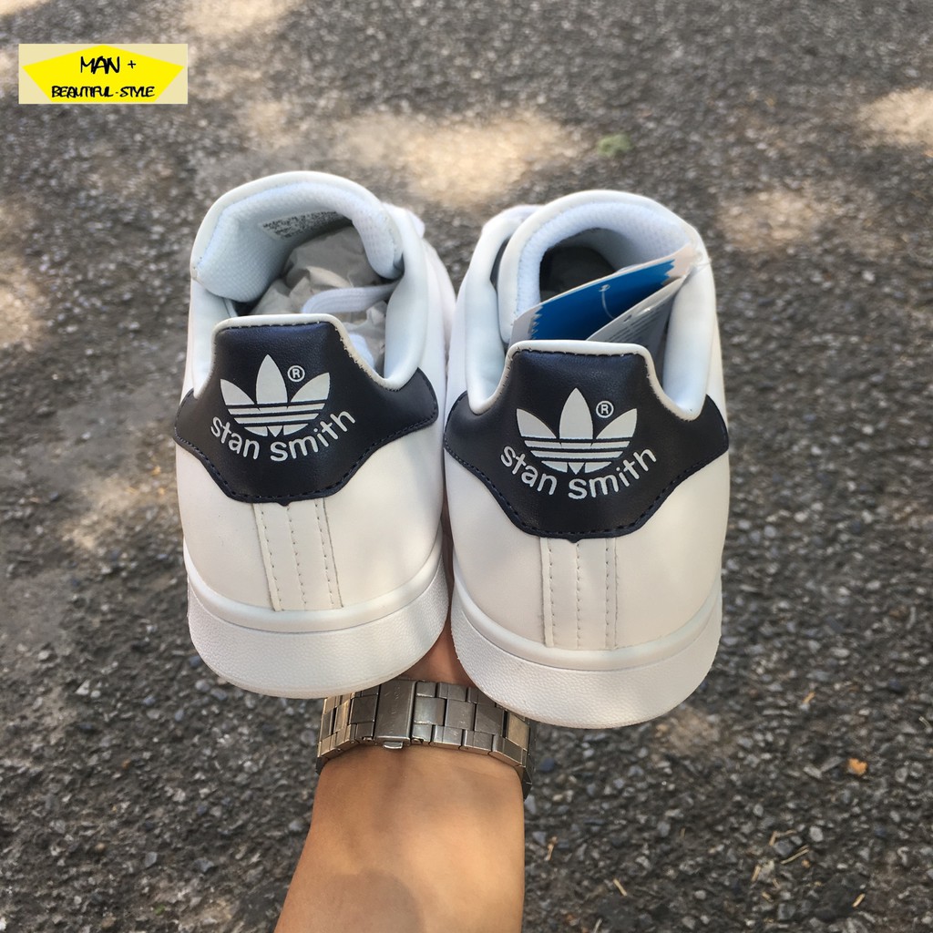 Giày thể thao STAN SMITH trắng gót xanh than