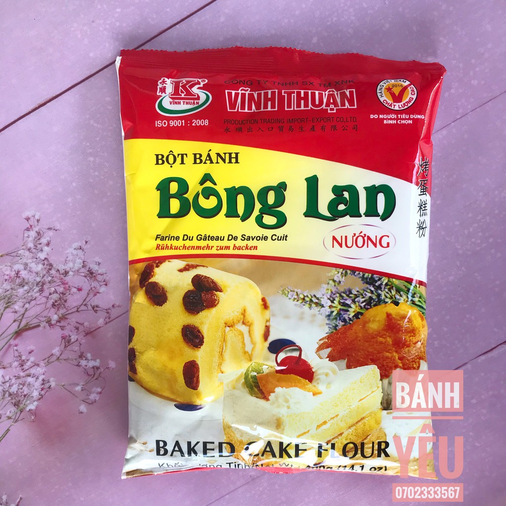 [Mã 77FMCGSALE1 giảm 10% đơn 250K] Bột Bánh Bông Lan NƯỚNG Vĩnh Thuận 400g - có sẵn bột nổi