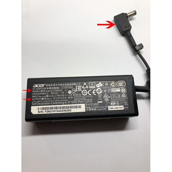 Sạc pin laptop Acer 19v - 2.37a (chính hãng)