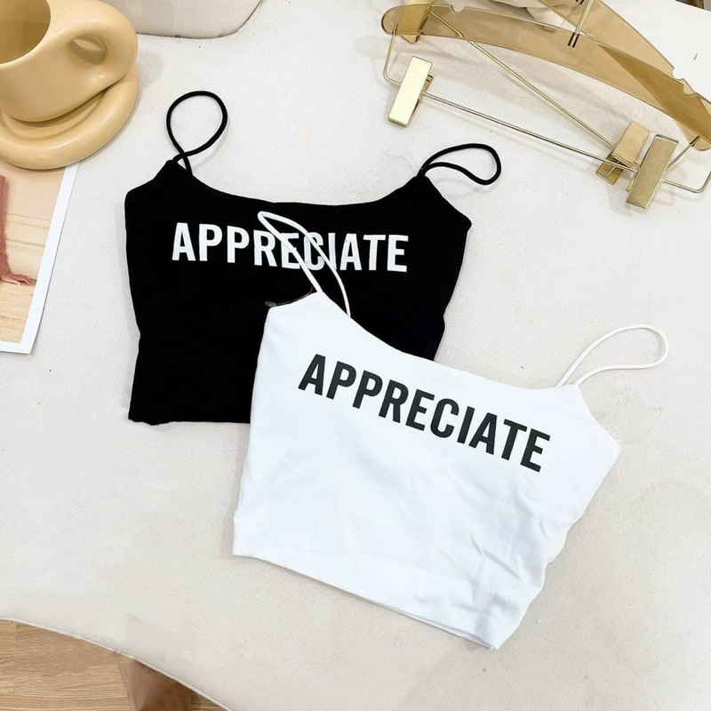 ÁO 2 DÂY CHỮ CÓ ĐỆM DÁNG NGẮN TÔN VÒNG 1 MS80157