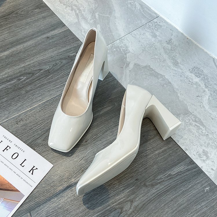 Giày Cao Gót Nữ Đế Dày Mũi Vuông Màu Sáng Trẻ Trung | BigBuy360 - bigbuy360.vn