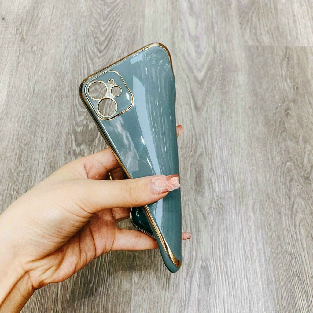Ốp lưng iphone Cạnh Vuông Thiết kế  iPhone 12 - Nhựa dẻo - Viền bóng