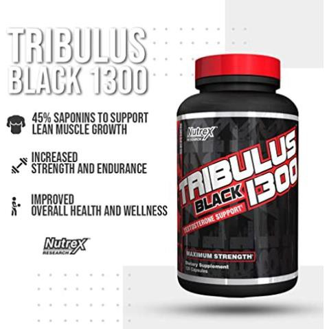 Nutrex Tribulus Black 1300 - Tăng sức mạnh cơ băp, testosterone, tăng cường khả năng năm giới - 120 Viên