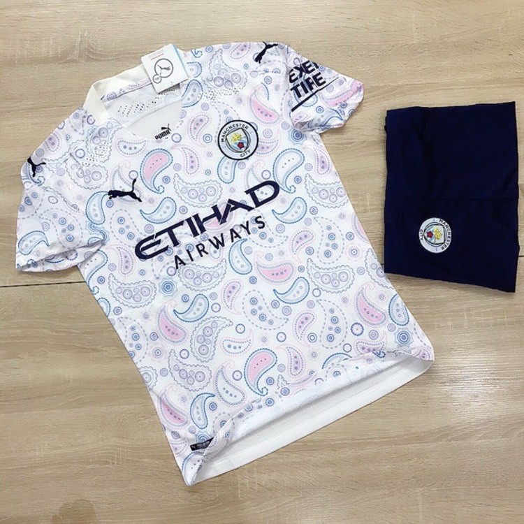 [TẶNG BÌNH GIỮ NHIỆT] Áo Đá Banh Đẹp Mancity Trắng Hồng Vải Thái Gai Lưới Cực Mát - Đặt Áo Bóng Đá PP bởi Tik Shop 68