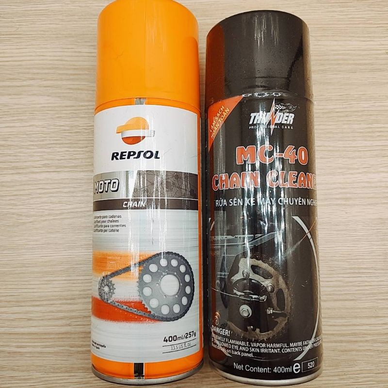 Xịt Dưỡng sên Repsol Moto Chain Lube, bôi trơn sên 400ml