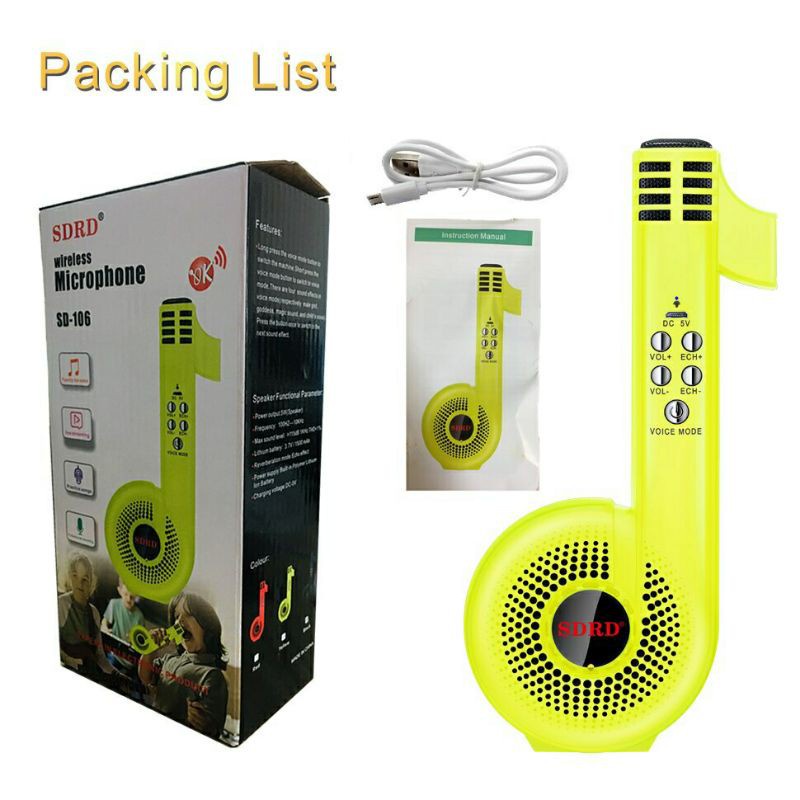 Loa Karaoke TIKTOK Microphone SD-106 Karaoke Bluetooth Thiết Kế Thời Trang Đẹp Mắt, Âm Thanh Chất Lượng.