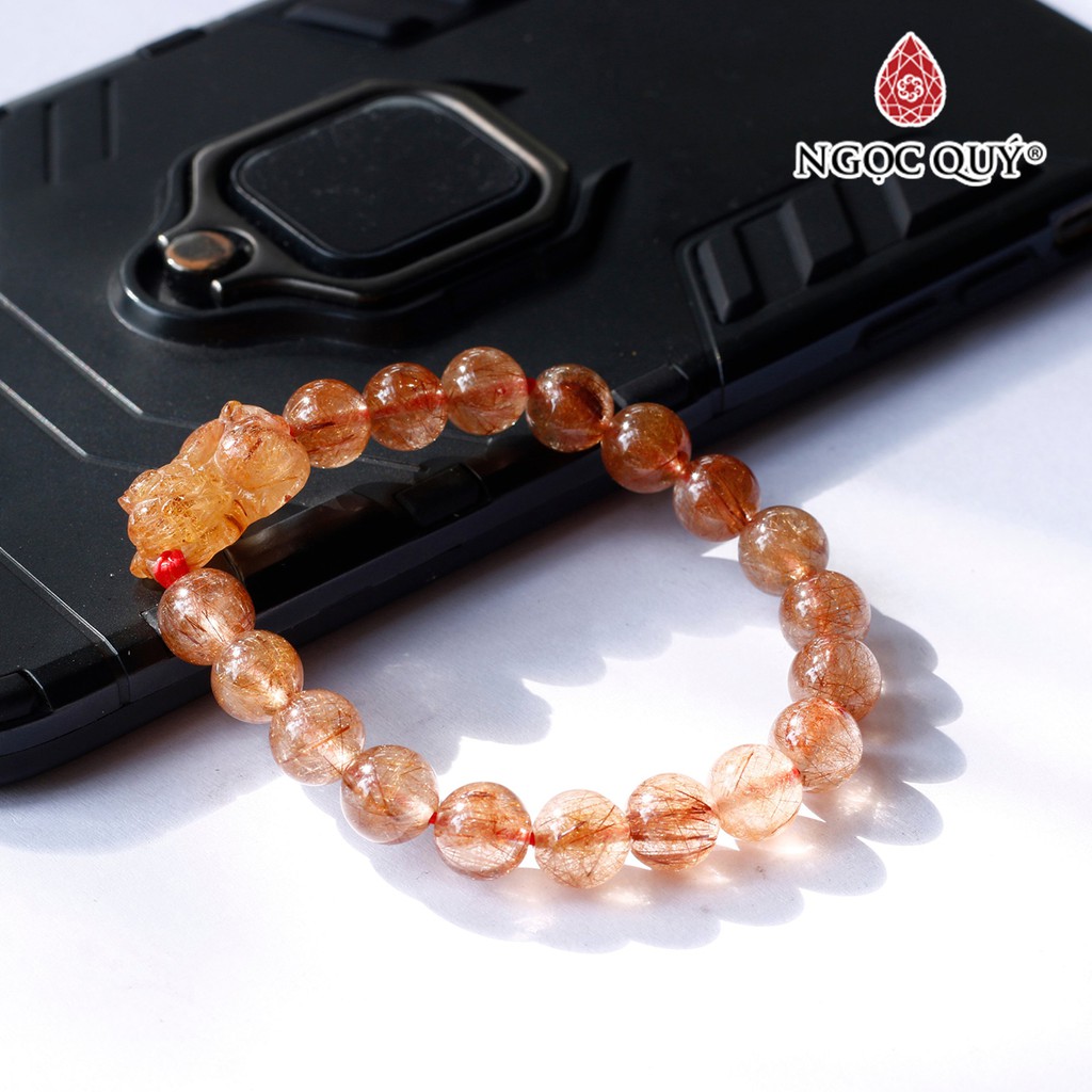 Vòng đá thạch anh tóc phối tỳ hưu rutilated quarzt - Ngọc Quý