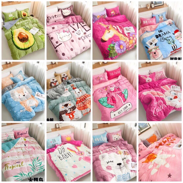 Bộ chăn ga nỉ tăm 5D