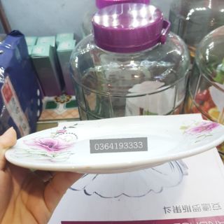 Đĩa sứ hoa hồng