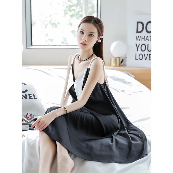 (FULLSIZE &lt; 75KG) ĐẦM NGỦ LỤA HAI DÂY  SIÊU YÊU MẪU MỚI