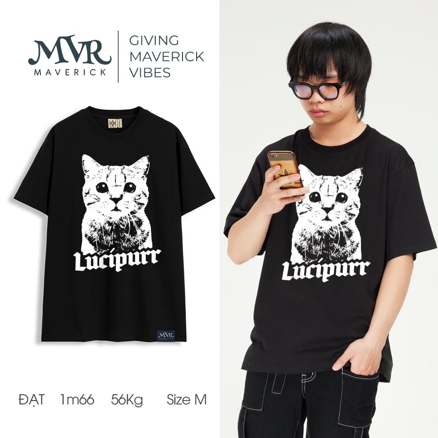 Áo thun nam nữ unisex Cotton thoáng mát chú mèo lucipurr dễ thương MVR KK3937