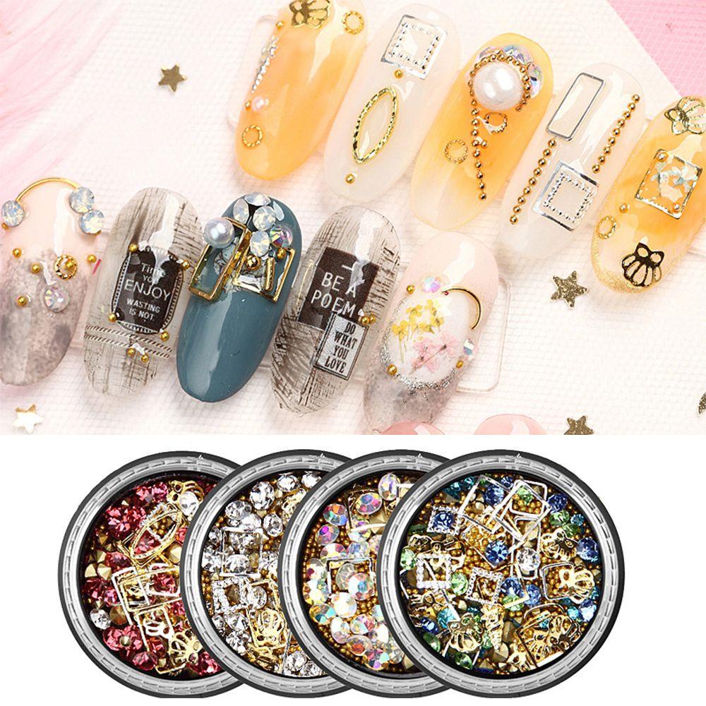[Hàng mới về] Phụ kiện đá kim sa sáng bóng lấp lánh trang trí móng tay gel UV tùy chọn kiểu dáng và màu sắc