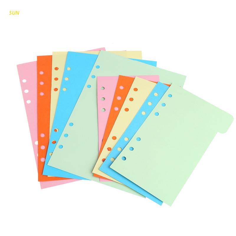 Set 5 Giấy Bìa Cứng 6 Lỗ Nhiều Màu Sắc Cho Sổ Tay A5 A6
