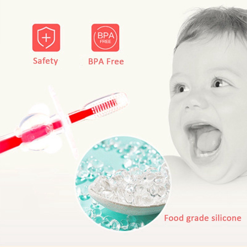 Bàn Chải Đánh Răng Bằng Silicone Mềm Mại Tiện Dụng Cho Bé