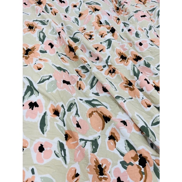 Vải thun 100%cotton .Chất thun dày co giãn. thích hợp may đầm , set bộ .Khổ vải 1,5m