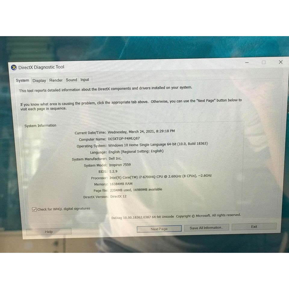 (Siêu Phẩm Chuyên Game) Laptop Dell Gaming 7559 i7 6700HQ, 16Gb Ram, SSD 180GB & HDD 500GB (Tặng kèm Full phụ kiện) | BigBuy360 - bigbuy360.vn