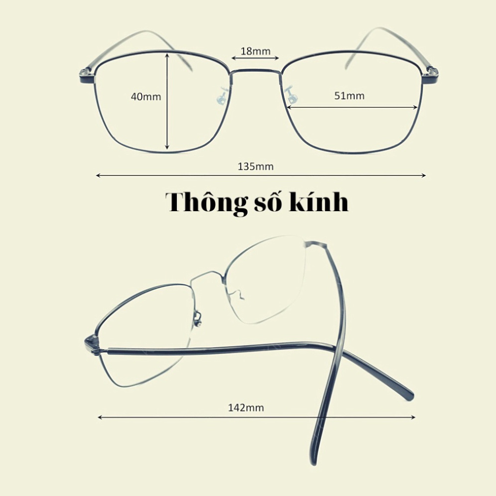 Gọng Kính Kim Loại 8818 dành cho cả nam và nữ, màu sắc thời trang- nhận cắt mắt cận, viễn , loạn theo yêu cầu