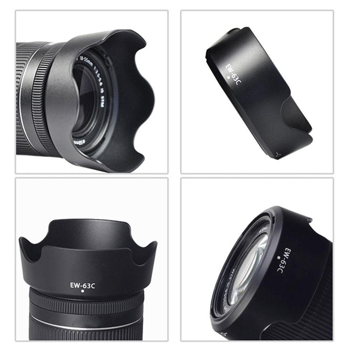 [Mã ELFLASH5 giảm 20K đơn 50K] Loa che nắng hood EW-63C ống kính Canon EF-S 18-55mm f/3.5-5.6 IS STM