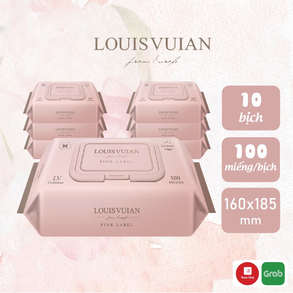 [Combo 10 bịch] Khăn ướt cho bé LOUISVUIAN 100 miếng chính hãng Hàn Quốc