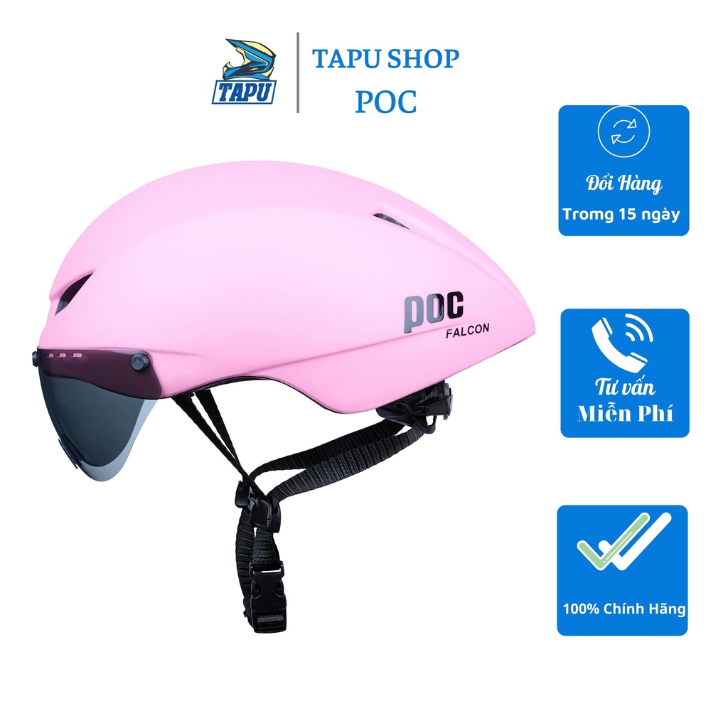Mũ bảo hiểm xe đạp thể thao Poc Falcon siêu nhẹ chính hãng màu hồng - Tapu Shop