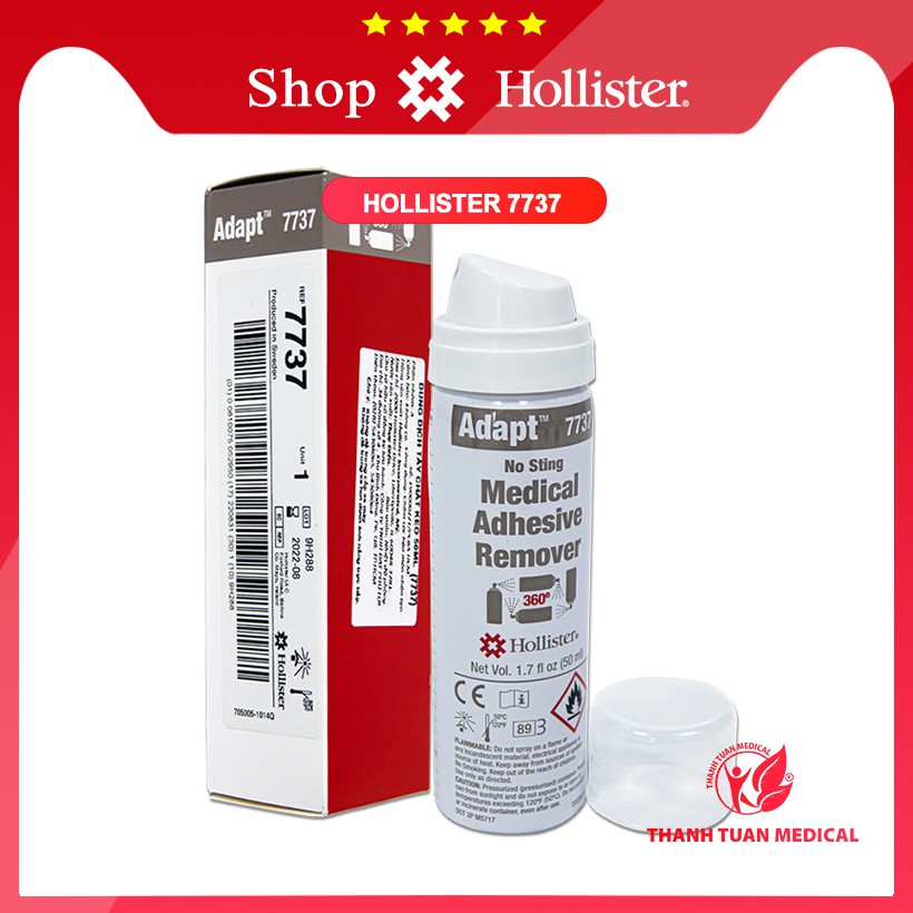 Chai xịt tẩy chất keo túi hậu môn 50ml HOLLISTER 7737 của Mỹ - Giúp tách rời túi hậu môn dễ dàng không đau
