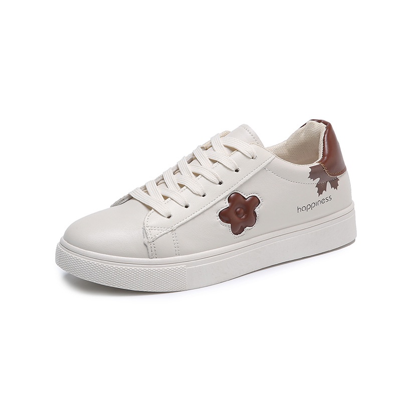 Giày Thể Thao Đế Bằng Màu Trắng Phong Cách Mới Dễ Phối Đồ Thời Trang Xuân Thu Cho Nữ