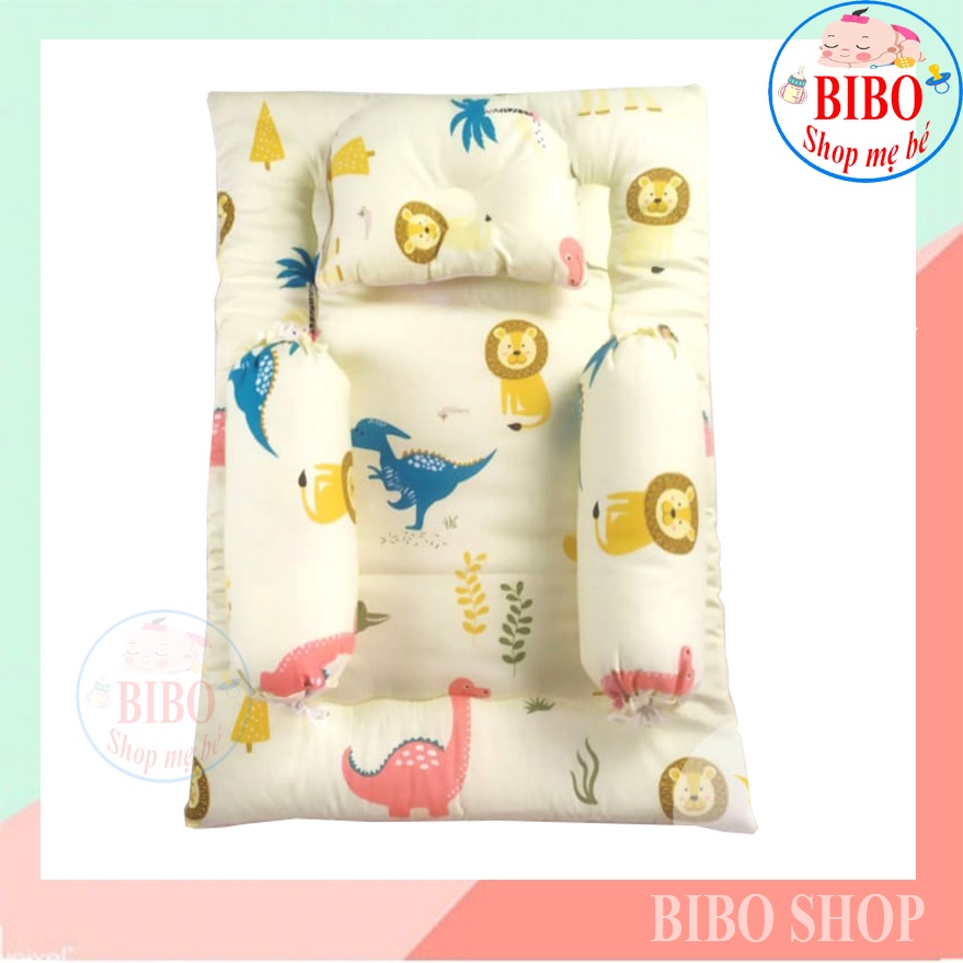 Bộ Nệm Gối Sơ Sinh Vải Cotton Thắng Lợi_Gối sơ sinh chống bẹt đầu_Cặp gối ôm sơ sinh_Nệm cho bé