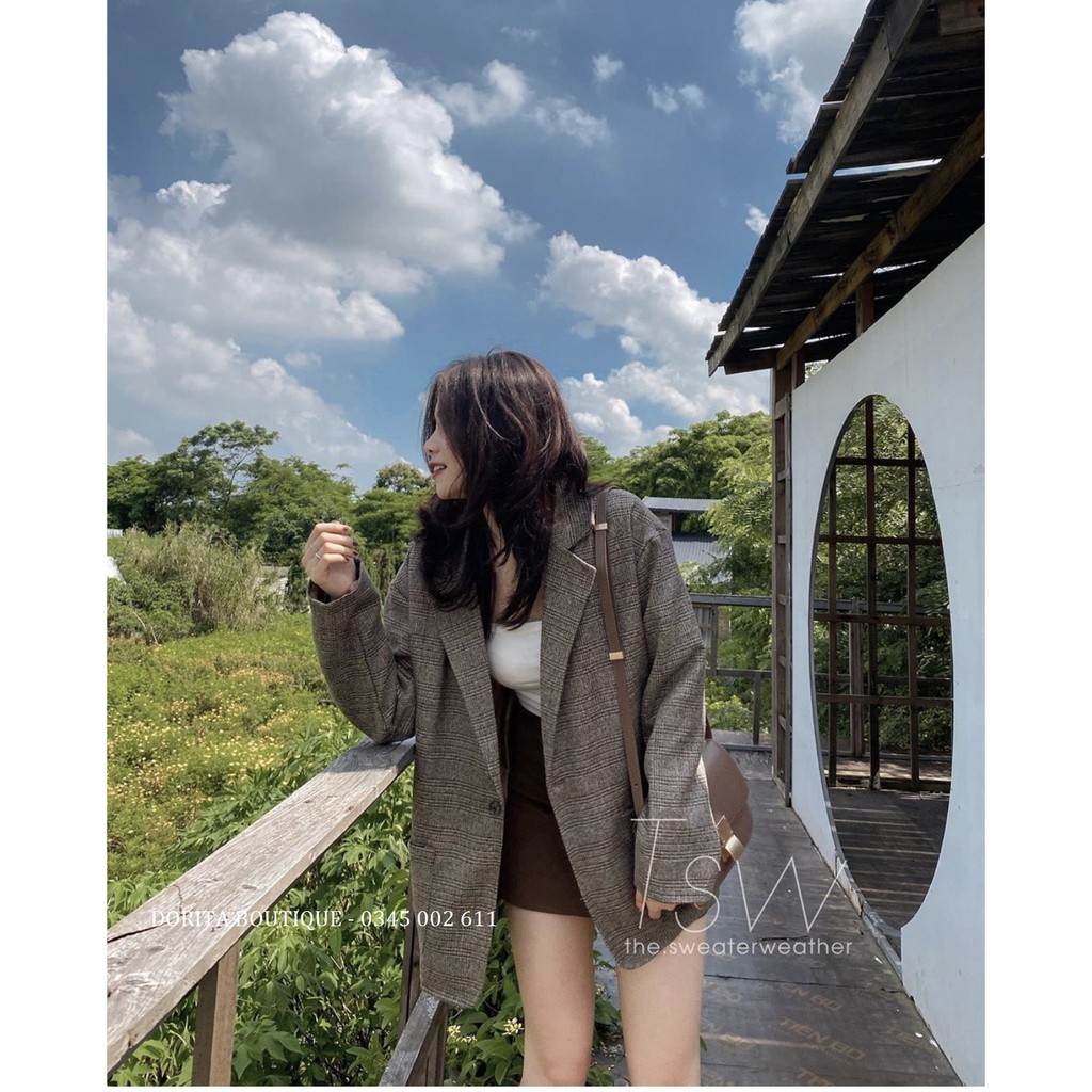 [Ảnh thật/Video] Áo khoác dạ 2 lớp, 1 cúc. Áo Blazer 2 lớp Hàn Quốc - Dorita Boutique | BigBuy360 - bigbuy360.vn