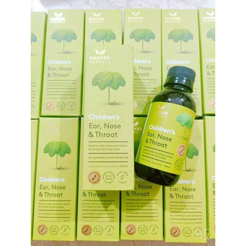 Siro Tăng Đề Kháng Tai Mũi Họng Harker xanh lá Herbals Children's Ear Nose & Throat Herbal Syrup 150ml