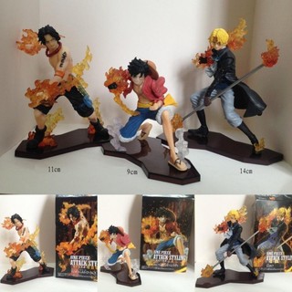 Bộ mô hình 3 figure luffy ace sabo cao 9-14cm - attack styling