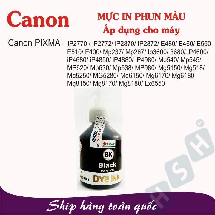 [GIÁ CỰC SỐC] Bộ 4 màu mực in phun CANON PIXMA - Đen, Xanh, Đỏ, Vàng - Box