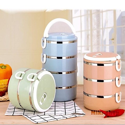 HỘP ĐỰNG CƠM GIỮ NHIỆT 2 3 4 TẦNG GIỮ NHIỆT I CAMEN RUỘT INOX 2 TẦNG chất lượng