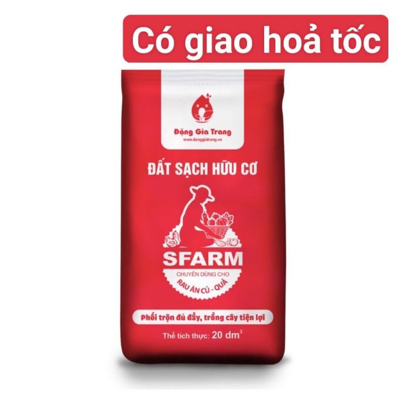 Đất sạch hữu cơ sfarm chuyên trồng rau ăn củ - quả 20dm3