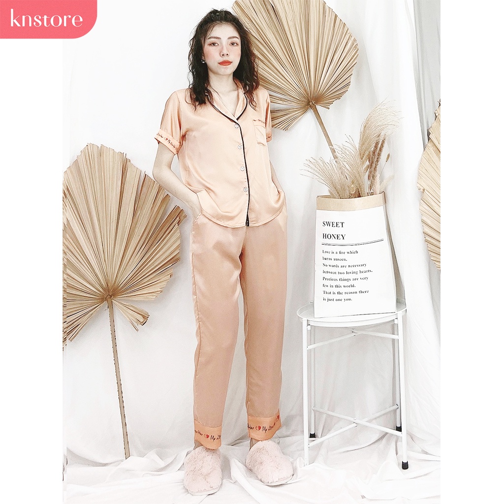 Đồ bộ nữ lụa satin tay ngắn quần dài, pijma lụa cao cấp mát mịn không nhăn ẢNH THẬT CỦA SHOP - Kn Store Việt Nam | BigBuy360 - bigbuy360.vn
